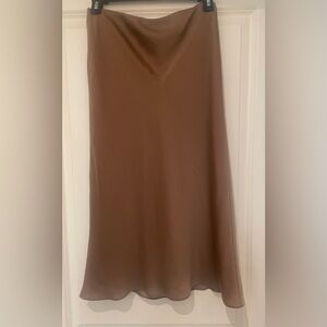Vince lined brown slip skirt sz XS